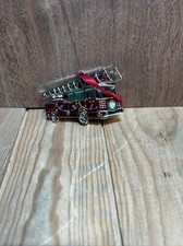 Fire Engine Truck Christmas Ornament with Swarovski Crystals By Harvey Lewis