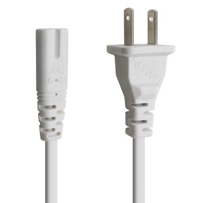 5ft 2-Prong Figure-8 Replacement Non-Polarized Computer Power Cord Cable