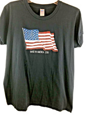 Made In the USA Size XL 16/18 Made in America 2018 American Flag Glitter T-Shirt