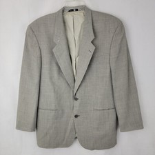 YVES SAINT LAURENT Mens Blazer Suit Jacket 46 Sport Coat GRAY Wool HOLES Stain