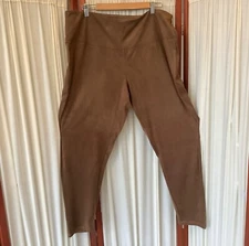 Ruby Ribbon Women's Faux Suede Leggings Brown Super Soft Size 3X