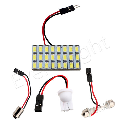 2x Blanco 24SMD 5730 LED T10 BA9S Festoon Cúpula Coche Interior Puerta Mapa Panel - Imagen 2 de 7