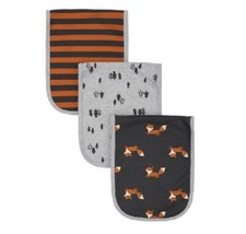 Gerber Baby Boy 3-Piece Fox/Camping Organic Terry Lined Burp Cloths