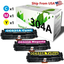 (3PK,CMY) CC531A-3A 304A Color Toner Cartridge for LBP7660Cdn CP2025dn Printer