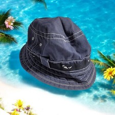 Baby Gap Denim Bucket Hat embroidered shark Fishing S/M