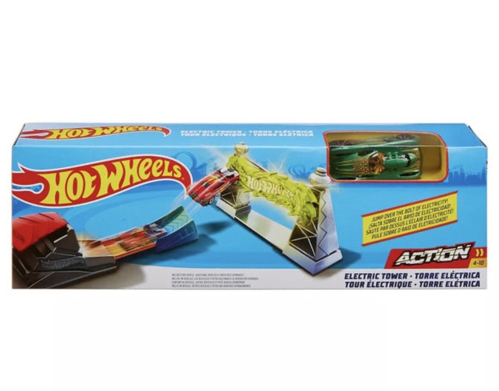 Mattel Hot Wheels Electric Tower Play Set - Race Car with Action Stunt Track