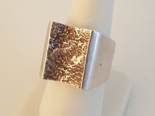 Sterling Silber Brutalist Ring schwer klobig Herren Gr. 8,75 gepunzt