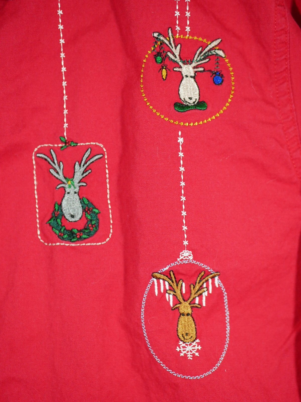 Vtg Basic Editions Button Front Christmas Shirt R… - image 6