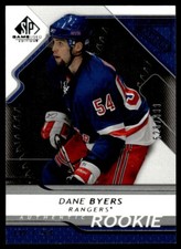 2008-09 SP GAME USED ROOKIE Dane Byers Rookie /999 New York Rangers #174 .