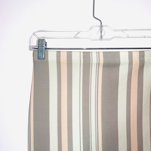 Boohoo Tan & White Striped High Rise Fitted Bodycon Midi Skirt 4 Women’s - Picture 2 of 8