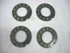 Four Automatic Electric Bakelite Number Plates, Black with White Numbers 