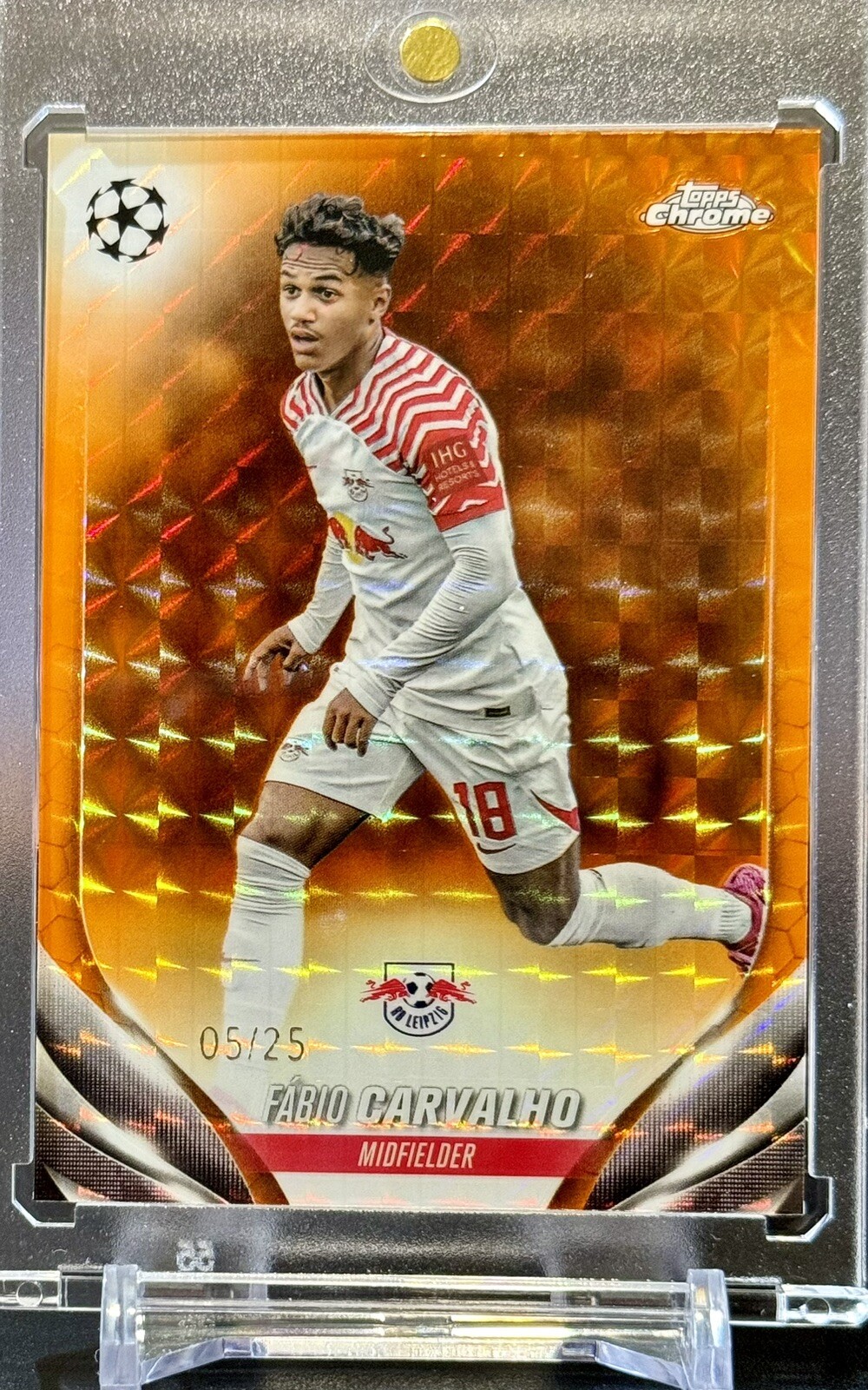 2023-24 Topps Chrome UEFA Geometric Orange /25 Fabio Carvalho RB Leipzig
