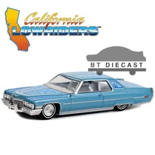 GREENLIGHT CALIFORNIA LOW RIDERS 1972 CADILLAC COUPE DEVILLE 1/64 BLUE 63030 E