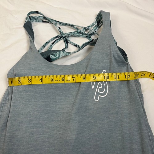 Peloton x Lululemon Women’s Free To Be Serene Tank (2 in 1) Sz 4 Green Teal - Picture 9 of 9