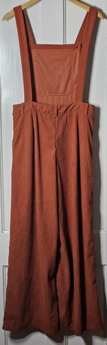 CIDER Overalls Junior's Size L Corduroy Jumpsuit Burnt Orange Rust Cottagecore - Picture 13 of 24