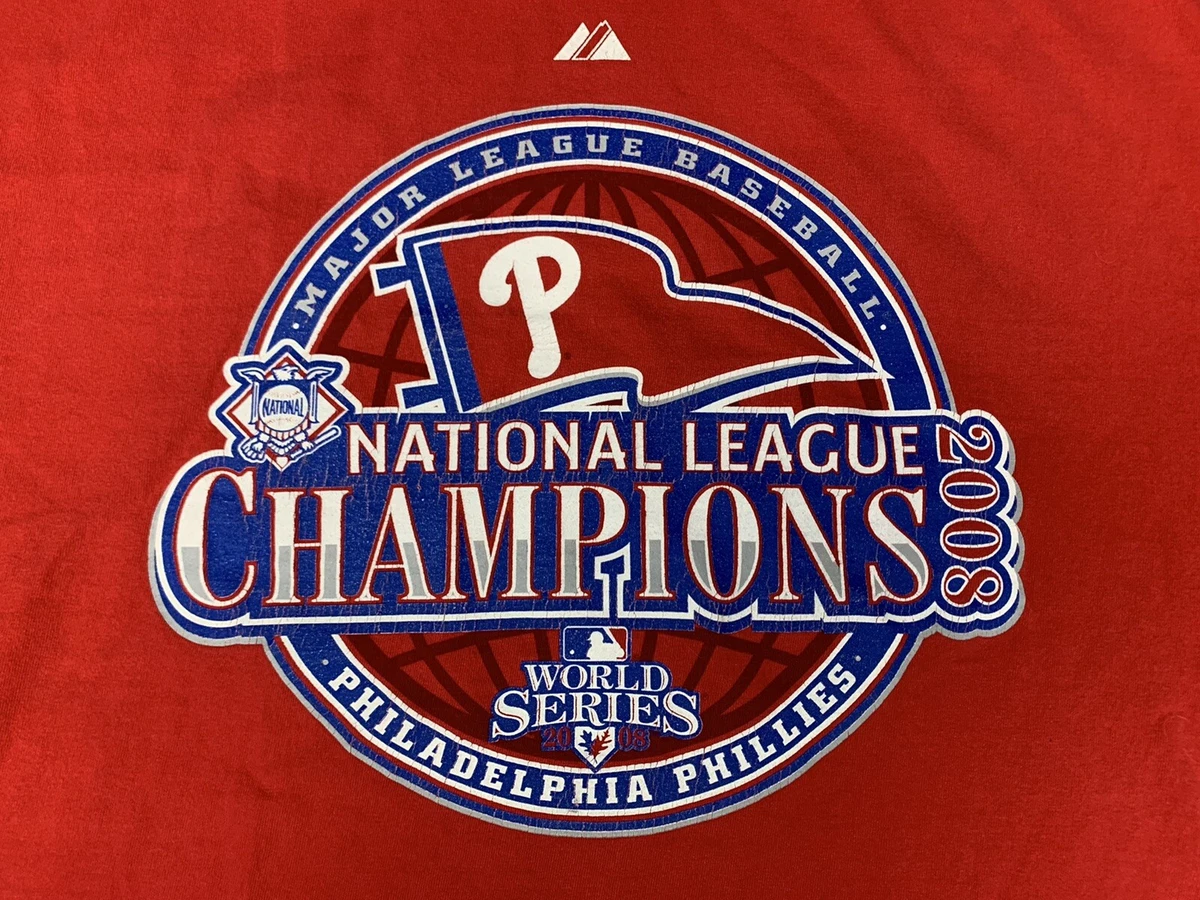 2008 PHILADELPHIA PHILLIES NATIONAL LEAGUE CHAMPIONS MAJESTIC TEE XL