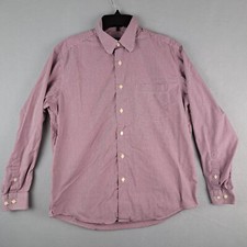 Eddie Bauer Shirt Mens Medium Red Checker Wrinkle Resistant Long Sleeve