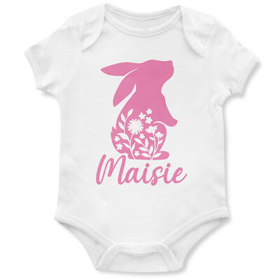 Personalisierter süßer Hase Strampler Ostern Mädchen Hase individuelle Unterhemden Baby