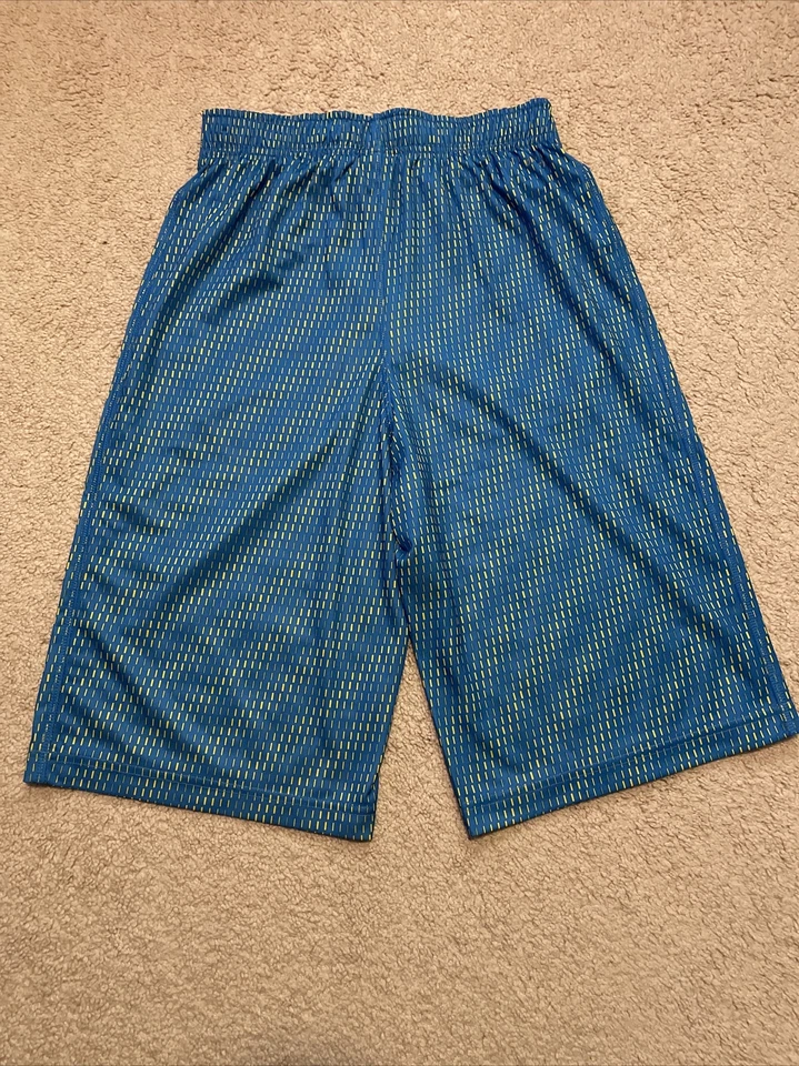 Nike Boys Dri-Fit Fly Training Drawstring Shorts Blue Yellow Youth X Large Lot 2 - Image 4 of 4