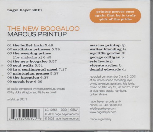 Marcus Printup New Boogaloo CD NEU Wycliffe Gordon In a sentimental mood S.Waltz - Imagen 2 de 2