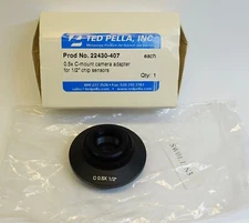 Ted Pella Microscope 0.5x C-mount camera adapter for 1/2 sensors; P.N. 22430-407