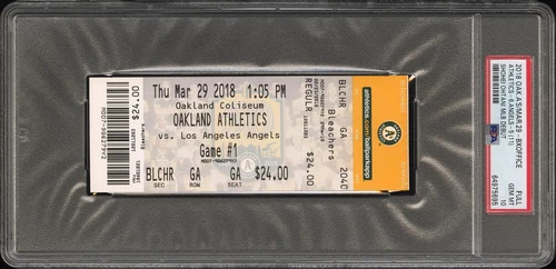 Shohei Ohtani MLB Debut Game & 1st Hit Ticket 3/29/18 Oakland A's PSA 10 Low Pop