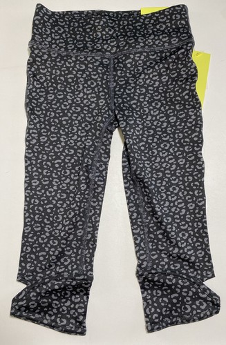 Girls All In Motion Capri Legging Size XS 4/5 Gray Black Geometric Print - Picture 2 of 8