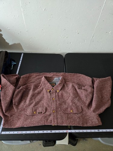 Volcom Mens Maroon Marls Long Sleeve Button Shirt Size XL Fall Winter Casual - Picture 8 of 13