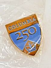 Columbia University 250th Anniversary 2004 College Blue Enamel Lapel Pin NOS VTG