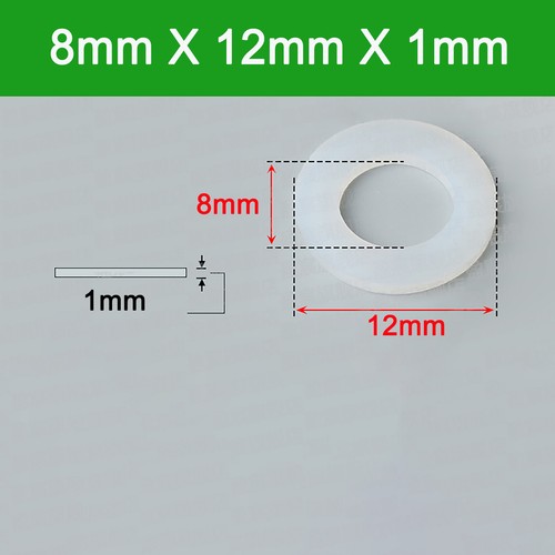 1mm 2mm THICK WHITE SILICONE HIGH TEMP FLAT RING RUBBER WASHER SEAL GASKETS - Picture 99 of 121