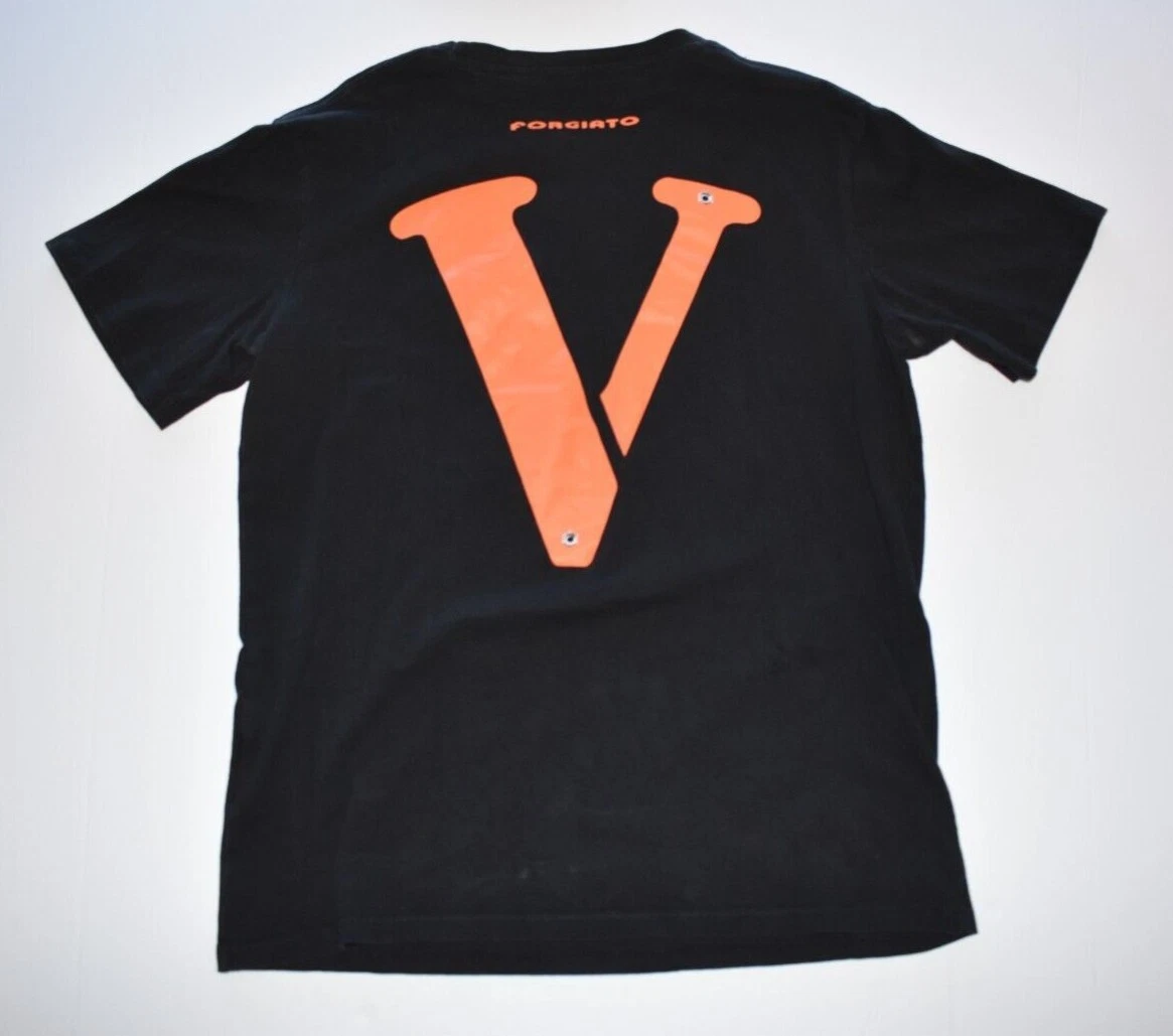 Black orange vlone shirt cheap