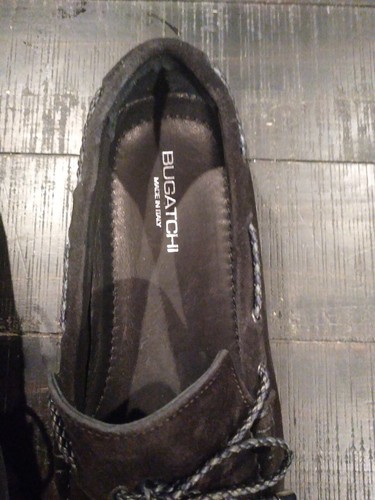 Made In Italy Bugatchi Mens Driving Loafers 10.5 Black Suede - Picture 7 of 11