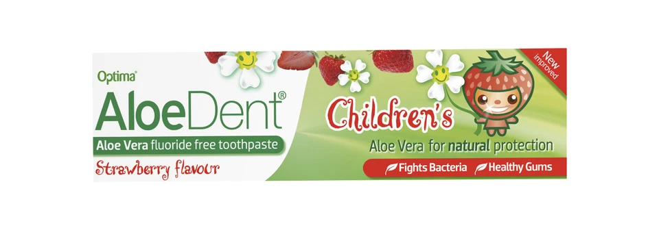 Aloe Dent Fluoride-free Childrens Toothpaste 50ml Strawberry Flavour from Optima