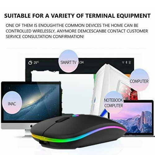 2.4GHz Wireless Bluetooth Optical Mouse Rechargeable RGB Mice 2022 I7* F R1 V5T3 - Picture 8 of 12