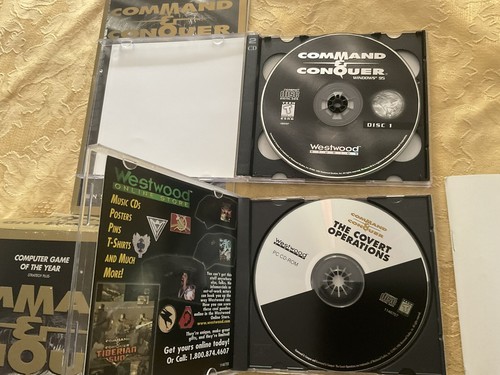 Command & Conquer PC Big Box 2 Discs Win 95 Paperwork Booklets Vintage 1997 Gold - Picture 8 of 10