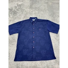 Vtg Up Roc Shirt Mens Large Navy Blue Microfiber Graphic Pitbull Print Platinum