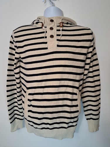 H&M LOGG Long Sleeve Striped Hoodie Sweater Men size M - Picture 2 of 10