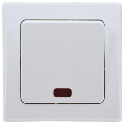 ChiliTec DELPHI Kontroll-Schalter mit Lämpchen 250V AC / 10A, inkl. Rahmen weiß