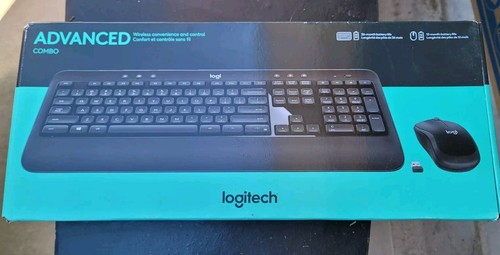 LOGITECH ADVANCED WIRELESS COMBO KEYBOARD AND MOUSE Spill-resistant Keyboard NEW - Picture 1 of 5