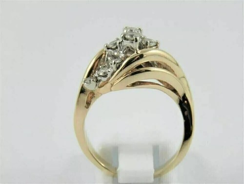 2 Ct Round Cut Simulated Cluster Engagement Ring 14K Yellow Gold Plated - Picture 3 of 4
