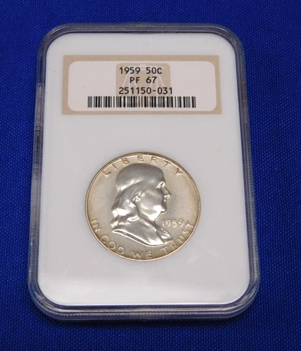 1959 NGC Proof 67 Silver Franklin Half Dollar, Gem PF 67 Silver 50-Cent Coin (26