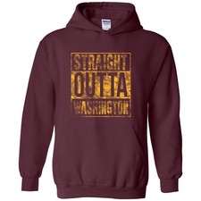 Straight Outta Washington Hometown Pride Adult Unisex Pullover Hoodie - Maroon
