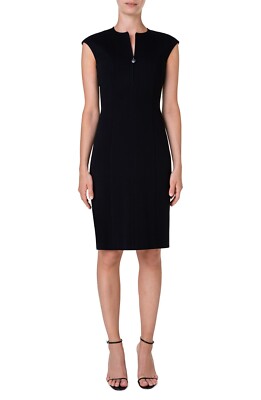 Akris Punto New sz 8 Cap-Sleeve Zip-Front Seamed Dress, lined $995 sz 8 US