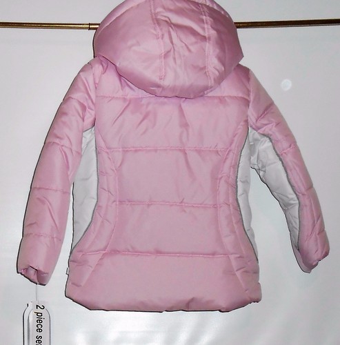 Rothschild Girls Hooded Colorblock Winter Jacket Parka & Fleece Scarf M/5-6 NWT - Picture 3 of 3