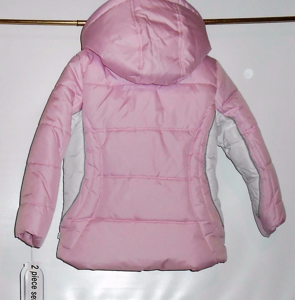 Rothschild Girls Hooded Colorblock Winter Jacket Parka & Fleece Scarf M/5-6 NWT - Image 3 of 3