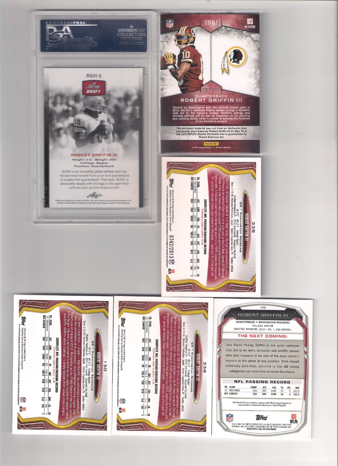 Robert Griffin III Rookie Card 2012 Leaf Draft #RGIII-2 PSA 8.5, SP G/U LOT OF 6 - Image 2 of 4