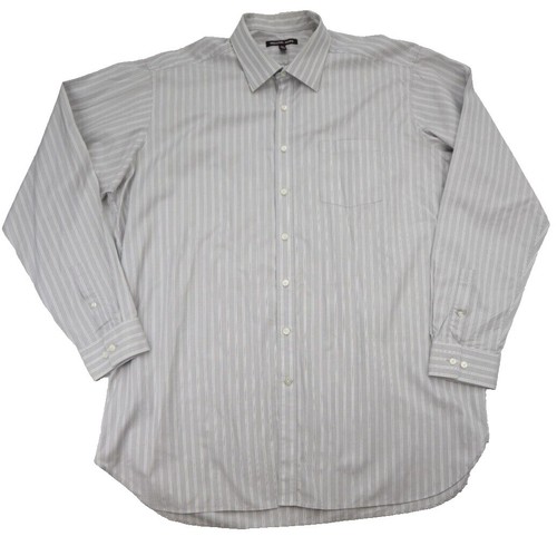 michael kors big and tall dress shirts Michael Kors Big + Tall Micro Patterned Performance Dress Shirt in Green Wrinkle-Resistant Cotton Blend, Size 18 36/37