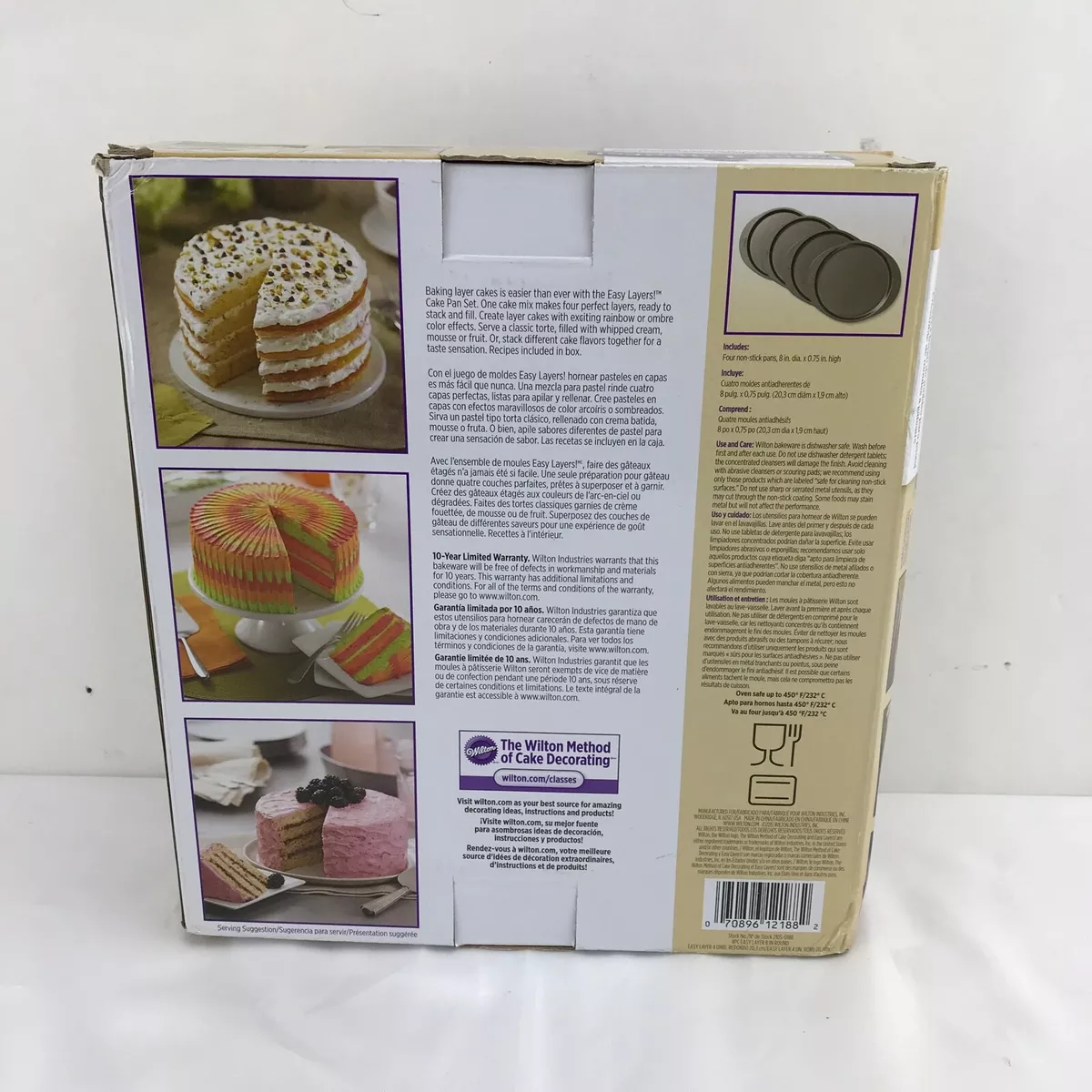 Wilton W0188 Easy Layers 8 in. Round Cake Pan Set, 4 Piece