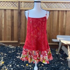 NWT Free People Floral Printed Red Knitted Sleeveless Red Size SMALL