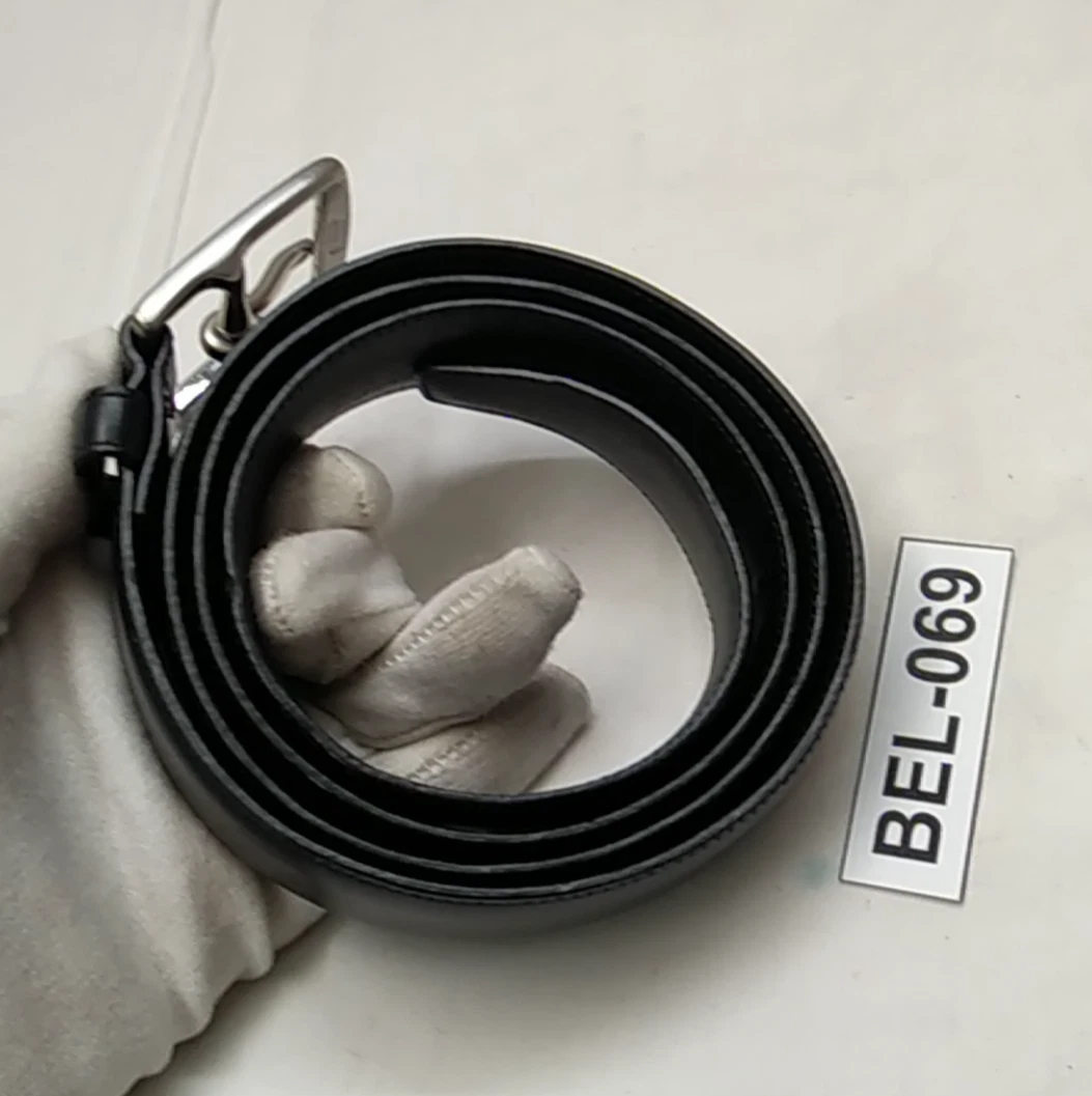 Cintura uomo Coach nera con cinturino in pelle fibbia tono argento taglia 36 37